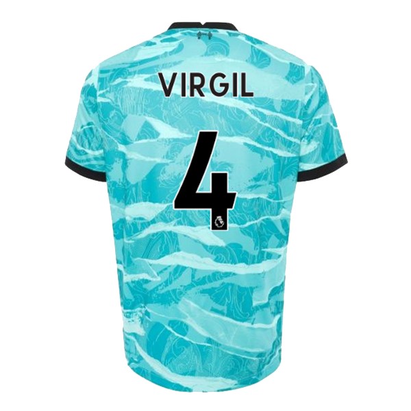 Camiseta Liverpool NO.4 Virgil Replica Segunda Ropa 2020/21 Azul